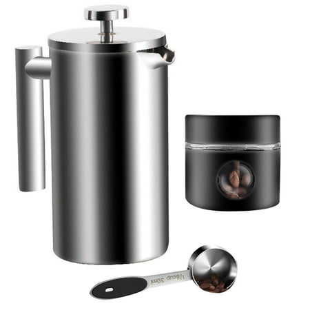 

Coffee Accessories Kitchen Essentials 800Ml/1000Ml French Press Coffee Maker Pot Stainless Steel Double Walled Brewed 1000Ml Black Jar
