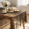thumbnail image 6 of Sm:)e Silk Gold Foil Gauze Tablecloth Black 60x84 Inch - Glitter Metallic Sheer Table Cover for Dining, Wedding, Party, and Events - Durable & Stylish Home Decor, 6 of 8