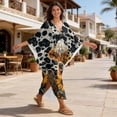 thumbnail image 5 of DISNIMO Kaftan Dress for Women Highland Cow Sunflower Print Plus Size V-Neck Beach Cover Up Batwing Sleeve Caftan Long Cover Ups for Bathing Suit Casual Loose Swimsuit Cover up, 5 of 7
