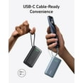 thumbnail image 3 of Anker Nano Power Bank, 10K Portable Charger with Built-in USB-C Cable, PD 30W Max Output with 1 USB-C, 1 USB-A, Compatible for iPhone 15/15 Plus/15 Pro/15 Pro Max, MacBook, Galaxy, iPad, and More, 3 of 6