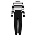 thumbnail image 5 of Frostluinai Striped Sweatsuits for Women 2 Piece Color Block Long Sleeve Tops Drawstring Wasit Sweat Pants Plus Size Lounge Sets with Pocket, 5 of 5