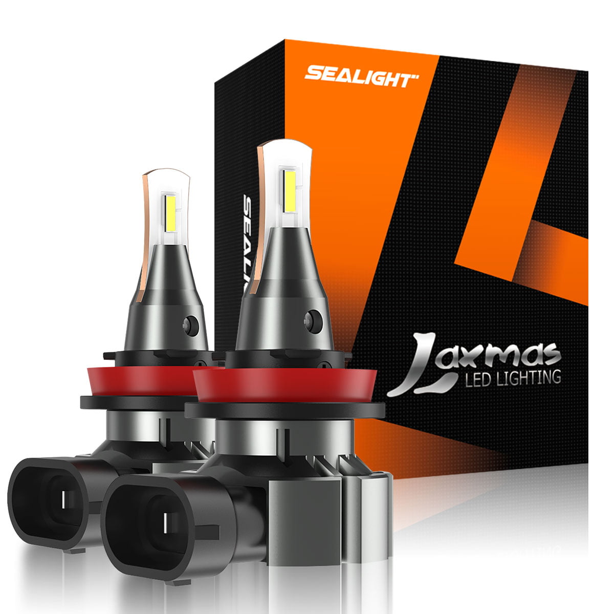 SEALIGHT H11/H8/H9 LED Headlight Bulbs 400% Brighter Ultra-thin Design LED Headlights Conversion Kit Low Beam 6500K White 2 Pcs 