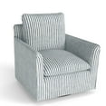 thumbnail image 3 of Ebello  360° Swivel Chair with Thick Cushion – Blue Stripe Fabric Accent Chair for Living Room, Bedroom, Office – Fully Assembled, 3 of 9