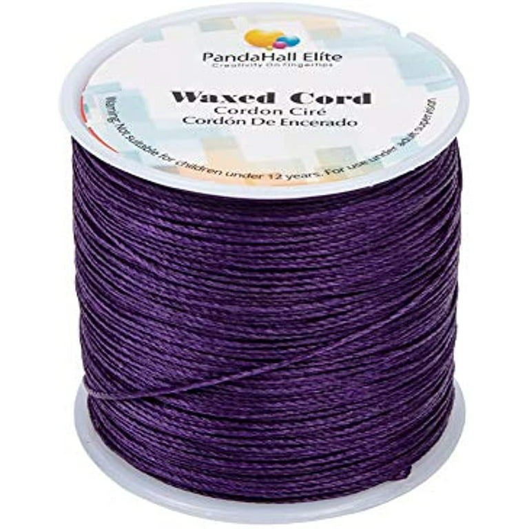 0.5mm Waxed Cord 116 Yards Waxed Polyester Cord Purple Waxed Thread Beading  String Waxed Craft String for Bracelet Necklace Jewelry Waist Beads Making