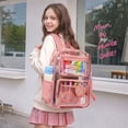thumbnail image 6 of DAKIMOE Clear Backpack Heavy Duty Stadium Approved School Cute Transparent Backpacks Clear Bag Travel, 6 of 9