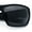 Matte Black - Black, variant on Mens Polarized Antiglare Biker Wrap Around Plastic Sport Sunglasses Black Blue - Blue Mirror