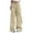Khaki, variant on Women Pants Wide Leg Cargo Pants with Side Pocket Mid Waisted Baggy Stretchy Drawstring Trousers Streetwear Straight Leg Sweatpants for Women Army Green S