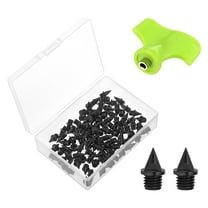 Uxcell 1/4 Inch Steel Track Spikes Sports Shoes Spikes Replacement with Spike Wrench Black 100Pcs