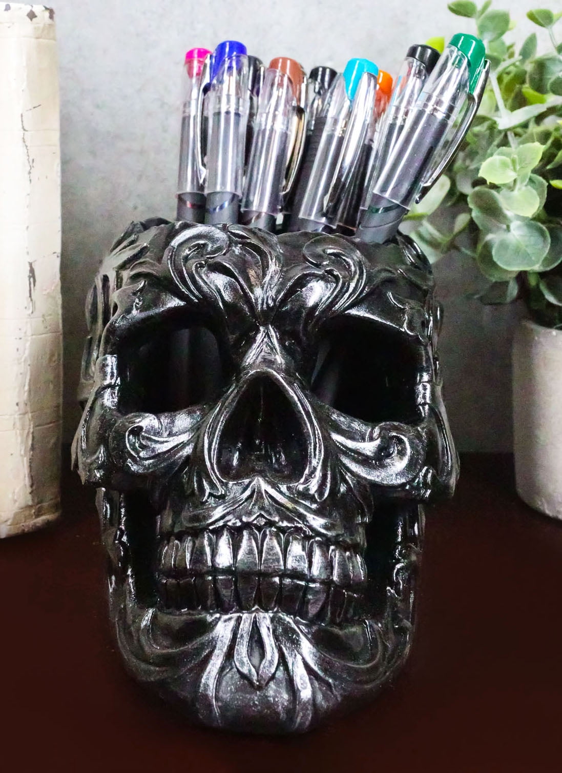 Ebros Dias De Los Muertos Day Of The Dead Sugar Skull Pen Set of 3 Ossuary 