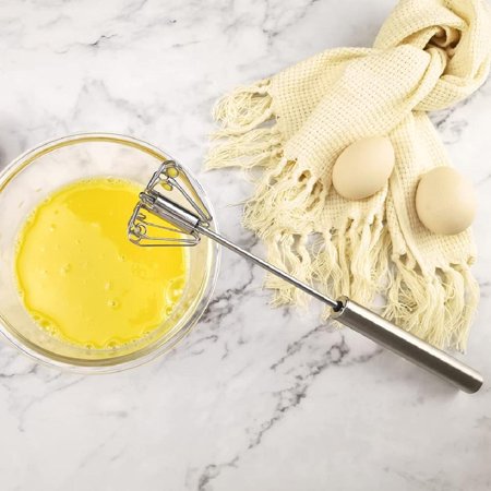 Semi-automatic Egg Whisk, Egg Beater, Stainless Steel Hand Push Whisk For Eggs Beating, Liquid Whisking & Stirring (12 inches)
