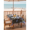 thumbnail image 2 of Outdoor Tablecloths with Umbrella Hole & Zipper, Purple Flowers 60 x102 Inch Rectangle Tablecloths, Weeping Spring Floral Bicycle Wooden Farmhouse Waterproof Table Cloth, Patio/Pool Table Covers, 2 of 8