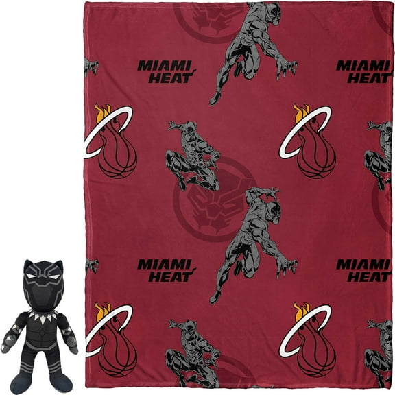 Northwest x Disney Miami Heat Black Panther Hugger Pillow & Throw Blanket Set