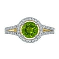 thumbnail image 2 of Peridot and White Sapphire Halo Birthstone Ring in Sterling Silver, 2 of 3