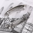 thumbnail image 1 of VONKY 2x Stylish Hair Barrettes Versatile Styling Made With Alloy Easy To Wear Small Rectangular Hair Pin Silver, 1 of 6