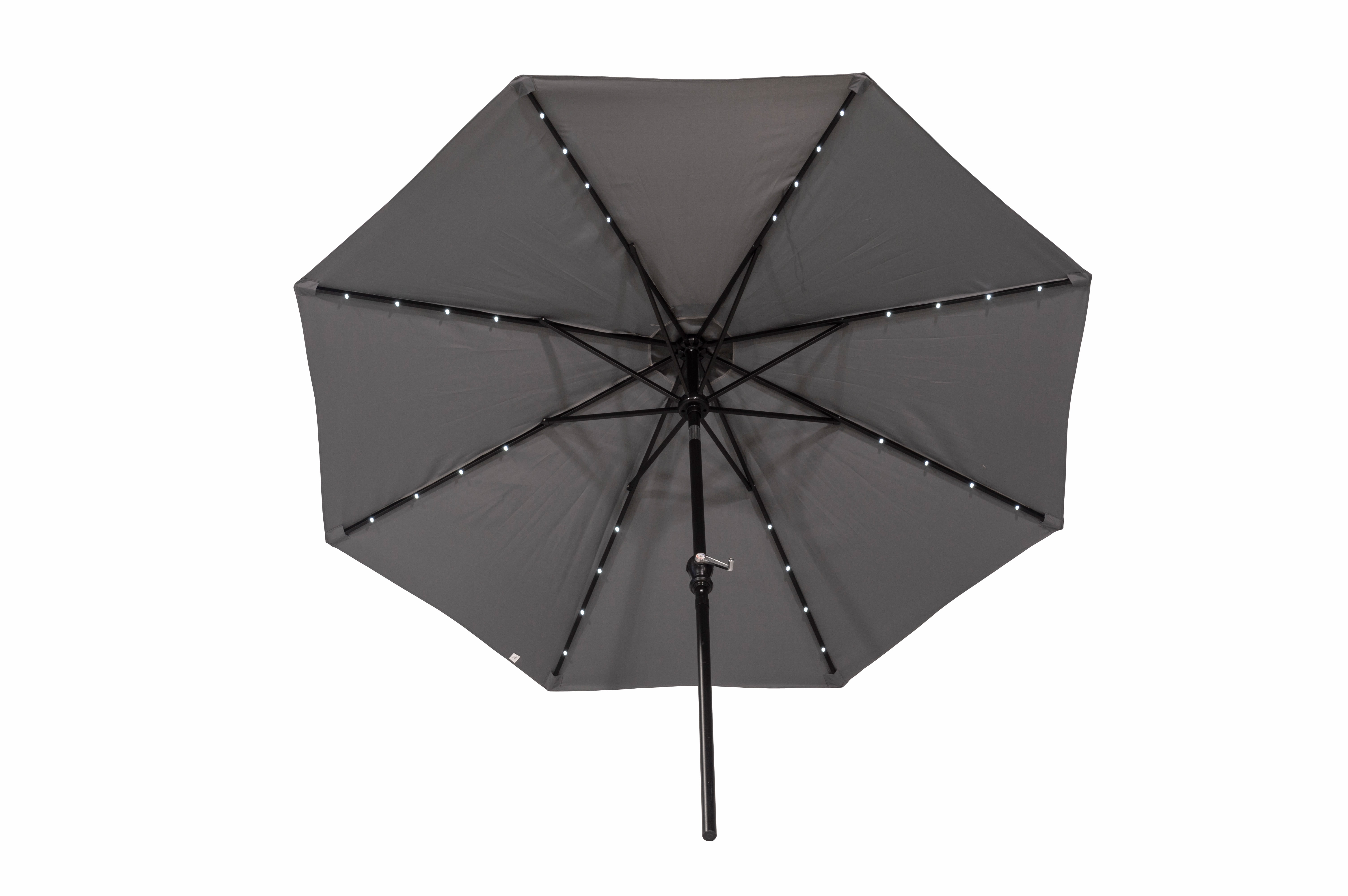Donglin 93.5" Gray Octagon Market and Lighted Patio Umbrella with Solar Lights