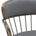thumbnail image 2 of Willow 30" Swivel Walnut Wood Bar Stool in Gray Faux Leather with Golden Bronze Metal, 2 of 10
