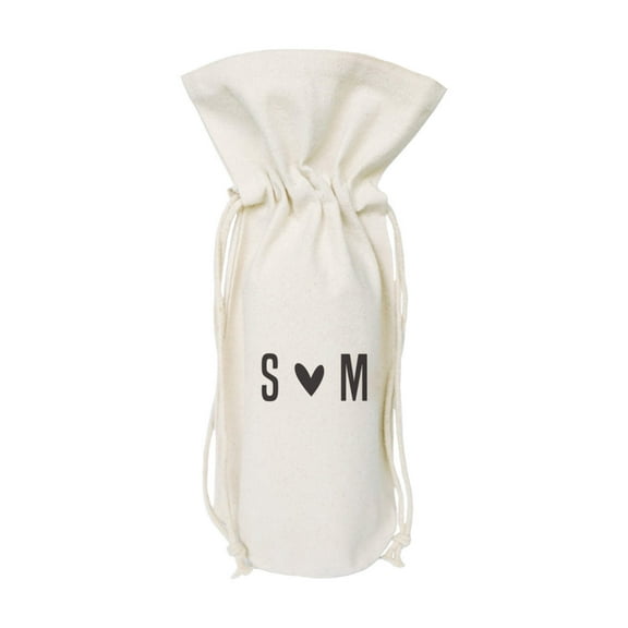 Couple Monogram Cotton Canvas Wine Bag