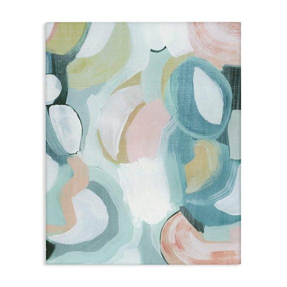 Stupell Industries Pastel Round Forms Abstract Painting Wrapped Canvas Art Print Wall Art, 16 x 20