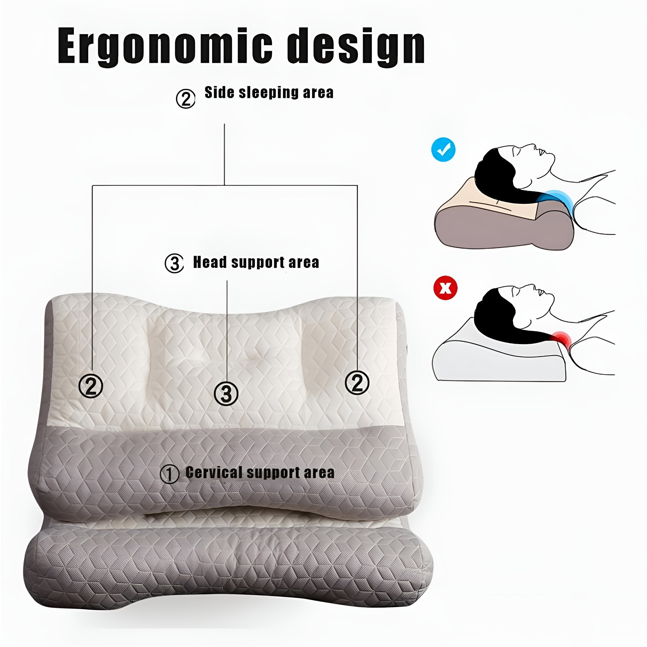 LAMIRO Sleep Apnea Pillow for Sleep Orthopedic Deep Sleep Pillow