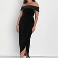 thumbnail image 6 of formal Gowns and Evening Dresses Holiday Dress Ladies One Shoulder Slit Dress Velvet Skirt, 6 of 9