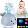 thumbnail image 2 of Juguetes de baño para bebés, juguete de baño de agua con rociador automático de ballena con luz LED, juguetes de ducha de bañera con rociador de inducción para niños pequeños, juguete de baño de pisci, 2 of 5
