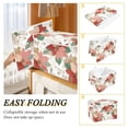 thumbnail image 4 of Foldable Fabric Storage Bin With Handle Collapsible Basket Box Storage With Lid Organizer Poinsettia Wildflowers, 4 of 7