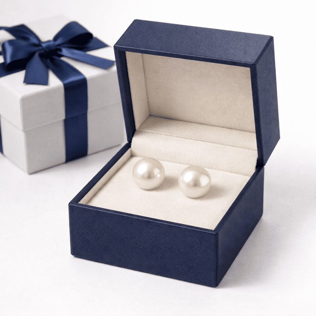 Femme Jam 925 Sterling Silver Freshwater Pearl Stud Earrings, Classic Round Pearl Earrings for Women, Hypoallergenic Push Back, 10mm