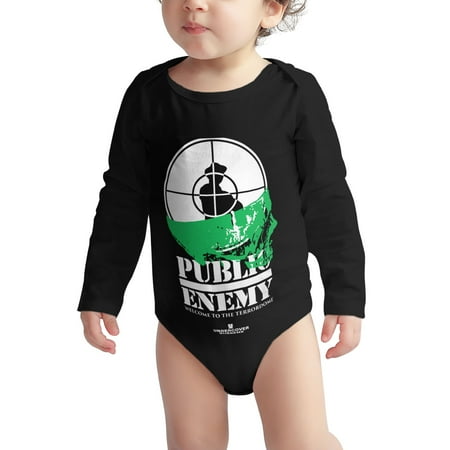 

Pu-blic Baby onesie En-emy Baby Boy Girl Long Sleeve Bodysuit Snap Closure Black 12 Months