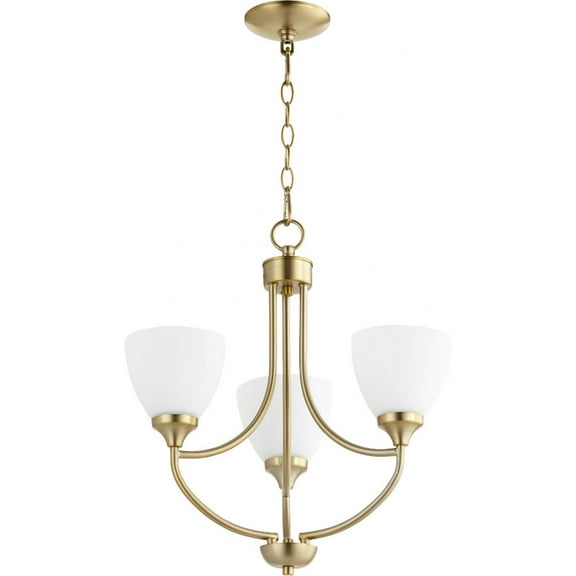 Quorum Lighting Enclave 3-Light Aged Brass Chandelier