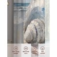 thumbnail image 6 of Oil Painting Texture Sheer Curtains 54 Inch Long 2 Panels, Modern Theme White Ocean Shell Light Filtering Rod Pocket Curtains, Sheer Voile Drapes for Living Room Bedroom, 52"x54", 6 of 8