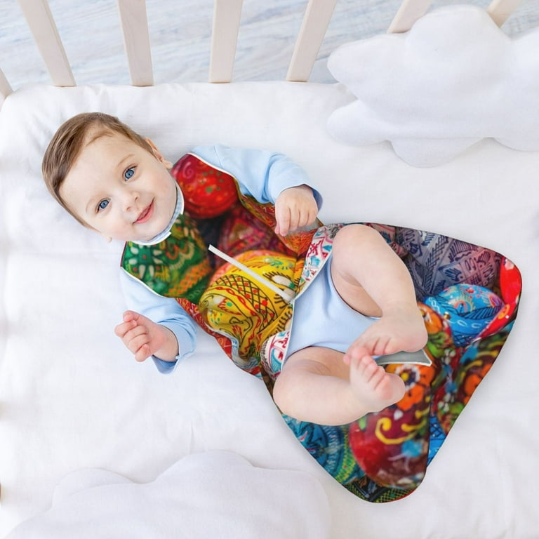 Yiaed Easter Eggs Print Baby Sleep Sack, Sleeveless Baby Sleeping