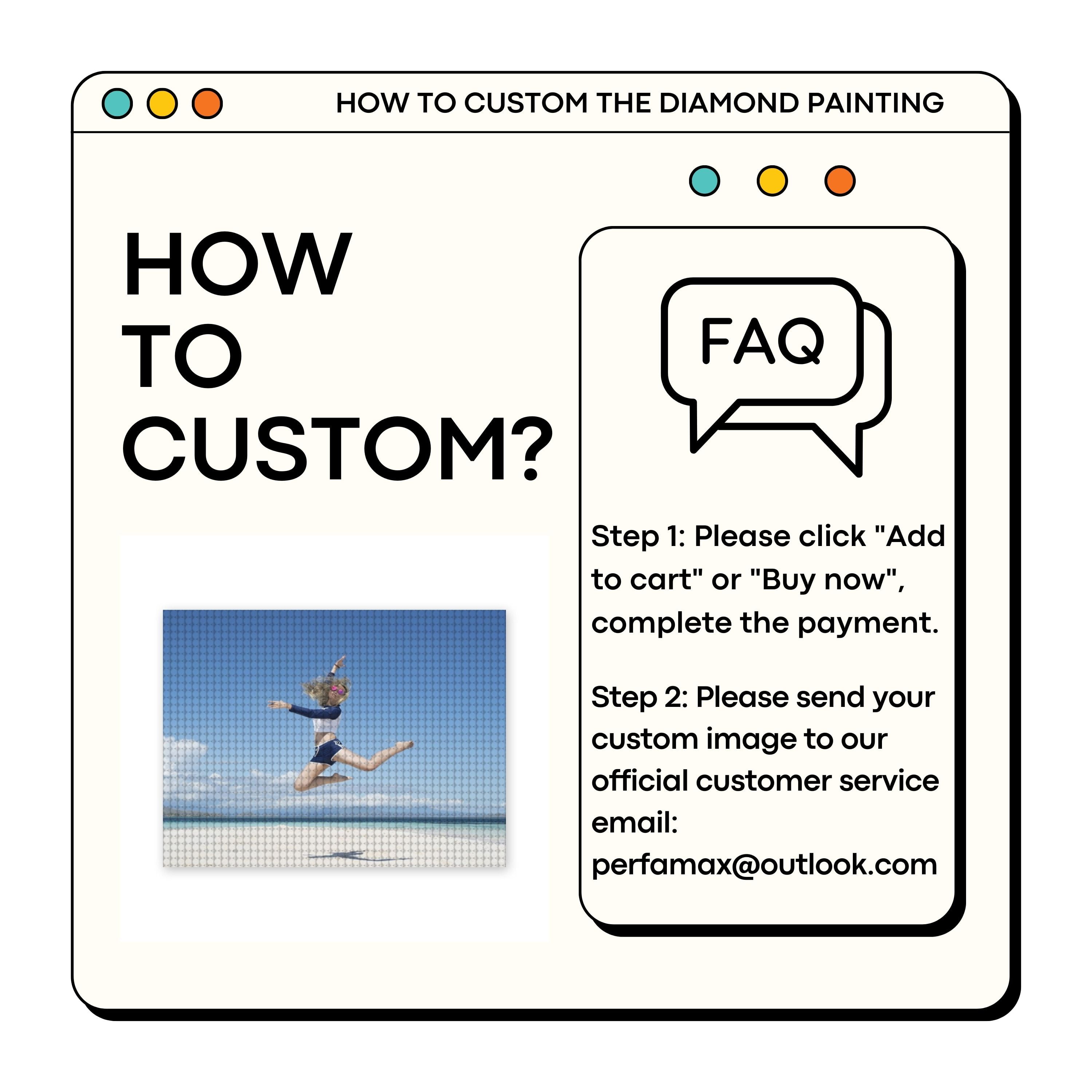 Custom Photo Diamond Art Kits, Personalized DIY Diamond Art Painting Kits for Adults, Perfect for Home Decor and Gifts, Round Drill, 19.7x15.7inch/50x40cm.
