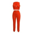 thumbnail image 6 of Sweatsuits for Women Sweatpants Set for Women Workout Sets for Women 2 Piece Women Pants Suits Womens 2 Piece Outfits Women's Fashion Two-Piece Solid Color V-Neck Tube Tank and Long Pants Casual Suit, 6 of 8