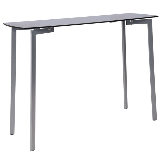 Flash Furniture Brighton Collection Smoked Glass Console Table with
