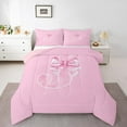 thumbnail image 2 of Erosebridal Princess Bowknot Bedding Twin Comforter Set, Initial Letter J Down Comforter, Princess Style Decor, Reversible, 2 of 8