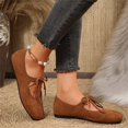 thumbnail image 6 of EKVAHL Women's Lace‑Up Ballet Flats, Bow Detail Mary Jane Shoes, Soft Sole All Season Casual Walking Flats Brown, 6 of 6