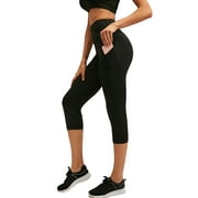Benboy Women's Workout Yoga Pants with Pockets High Waist Quick Dry Cropped Trousers