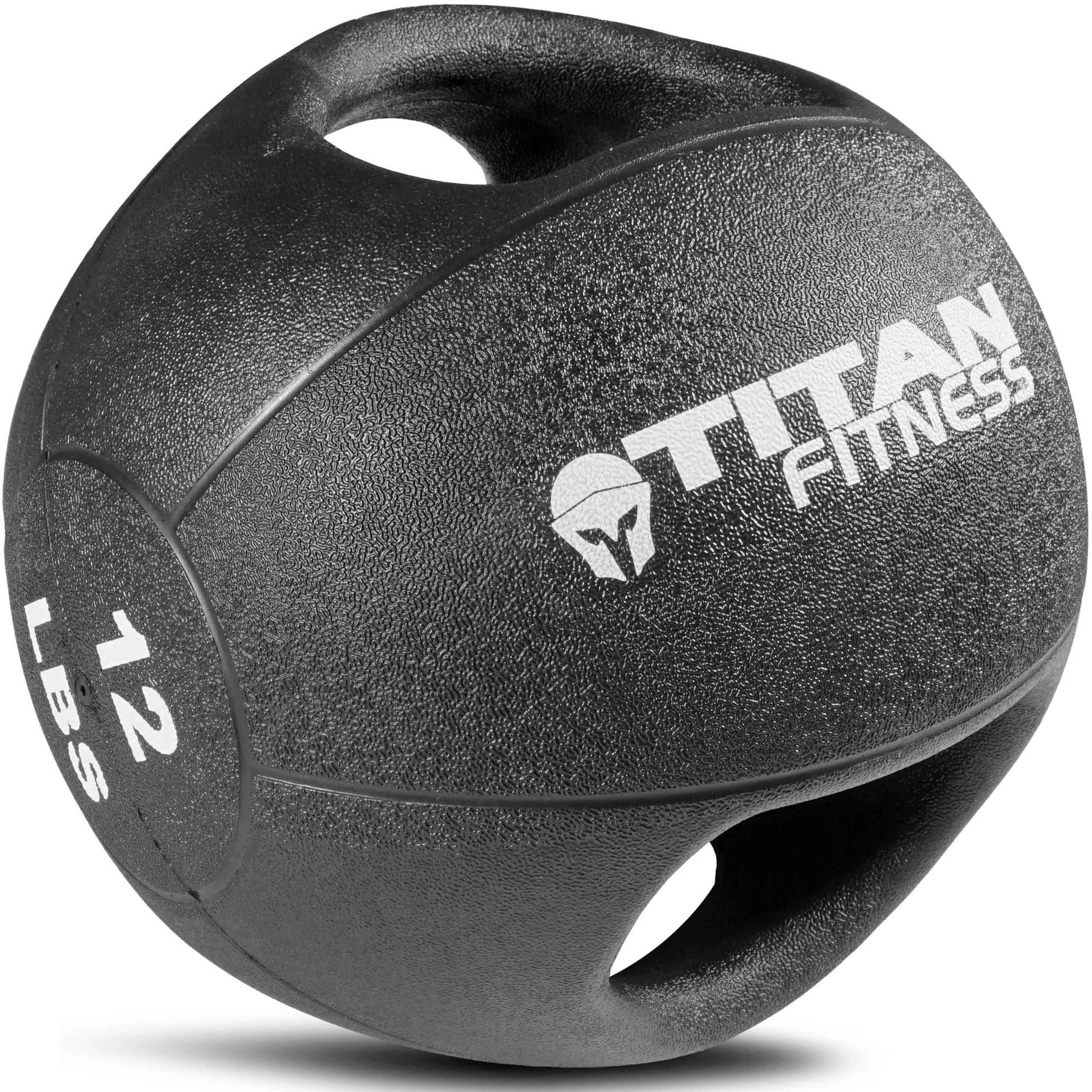 Titan Fitness 12 lb Dual Grip Medicine Ball Rubber Muscle Driver Sport
