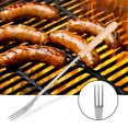 thumbnail image 3 of 26.5cm Wooden Handle BBQ Fork Roasting Stick Skewer for Hot Dog Camping Picnic Campfire Accessories, 3 of 9