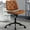 Orange, variant on HAWGUAR Armless Home Office Chair with Wheels Mid Back Modern Walnut Chair Small Desk Chair No Arms Leather  Computer Chair for Office, Meeting Room,Makeup Room (Orange)