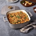 thumbnail image 3 of Smith & Clark 4 Quart Enameled Cast Iron Square Dutch Oven Pot with Lid, Gray, 3 of 6