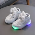 thumbnail image 2 of Alkepwun Shoes for Girls Glowing Light-Up Bow Princess Shoes Baby Casual Versatile Walking Shoes Soft Comfortable Breathable Adhesive Sport Shoes Girl Birthday Present, 2 of 6