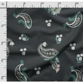 thumbnail image 2 of Soimoi Asian Paisley Print,Cotton Poplin, Sewing Fabric Sold by The Yard 42 Inch Wide,Sewing Craft Quilting/Quilt Making Fabric, Gray, 2 of 5