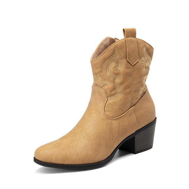 Bota DREAM PAIRS SDAB2432W Botines Bordados para Mujer Color Tan