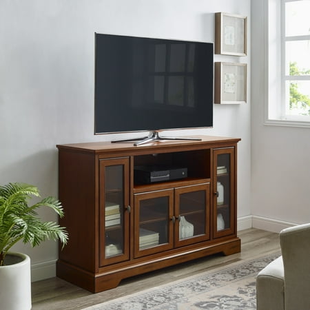 Walker Edison Highboy-Style Wood Media Storage TV Stand Console for TVs Up to 55", Multiple Finishes