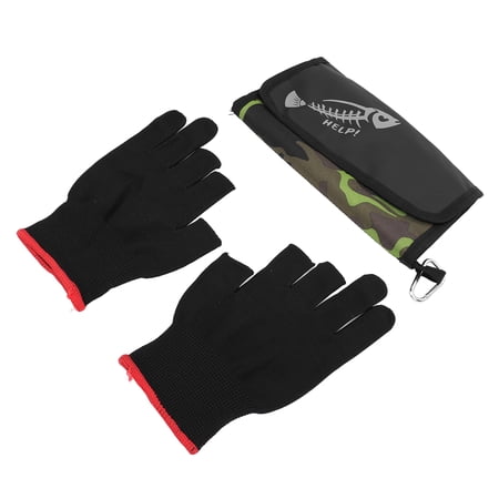 BOKYAN Soft Bait Storage Bag Water Proof PVC Oxford Cloth Fishing Lure Pouch with 6 Self Sealing Bags and Non Slip Gloves Essential Tackle Bags & Boxes for Fishing Trips (9.05 inches / 23.0 cm)