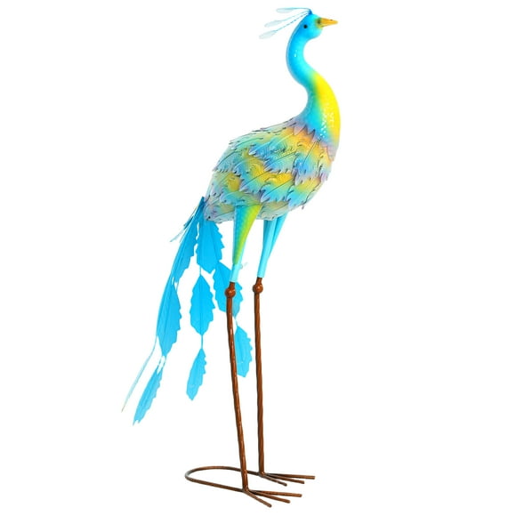 Outsunny Peacock Garden Statue, 32.7" Standing Steel Lawn Ornament