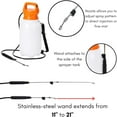 thumbnail image 6 of Garden Sprayer with Battery Powered Pump - Stainless Steel Wand, Rechargeable, Adjustable Spray, & Portable for Lawn, Garden, Plants, and Cleaning - White Translucent Body - 2-Gallon, 6 of 9