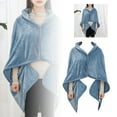 thumbnail image 3 of Wearable Blanket with Buttons Ultra Soft Warm Wrap Shawl Poncho for Women Comfy Office Chair Lap Sofa Bed Travel Cape Cover All Season Cozy Throw, 3 of 6