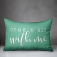 thumbnail image 2 of Creative Products Come & Sit With Me Bold Script Mint 14x20 Indoor / Outdoor Pillow, 2 of 2